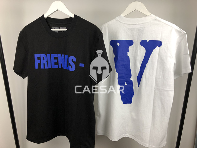 بقعة VLONE Blue Purple V Miami POP حرب العصابات متجر FRIENDS قصير الأكمام TEE