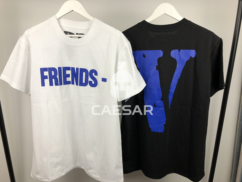 بقعة VLONE Blue Purple V Miami POP حرب العصابات متجر FRIENDS قصير الأكمام TEE