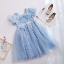 Girl Aisha Princess dress 2021 new summer children bubble sleeves foreign style dress little girl puffy skirt