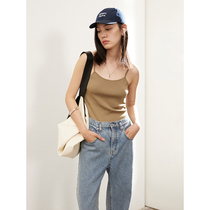 RandomPiece Summer New U Collar Short 100 hitch fit pure Knit Slim Harness Vest Woman