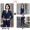 Female - navy blue jacket+pants+vest