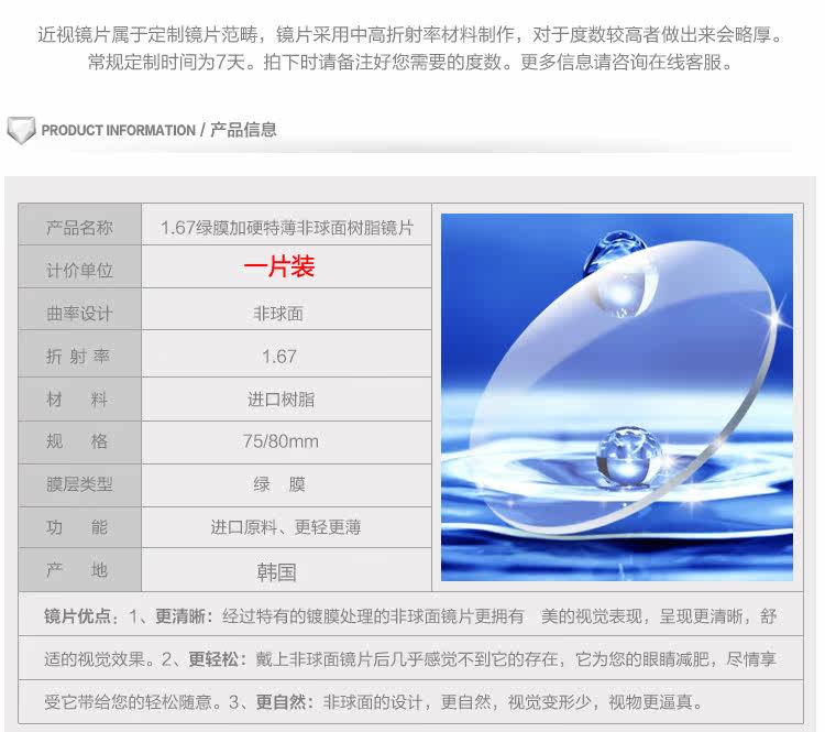 Линзы для очков 1.67 1 Lan Fu Линзы для очков 1.67 1 Lan Fu