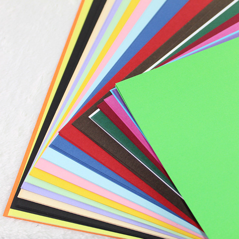 4k彩色折纸 200克手工硬卡纸 彩色剪纸 4开大卡纸 厚卡纸幼教用品