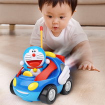 Doraemon spray remote control car toy rechargeable music remote control racing Children Baby electric car model 3 years old