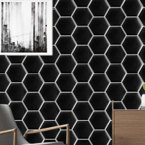 Octagonal toilet ceramic mosaic European bathroom living room kitchen non-slip floor tile hexagonal mosaic