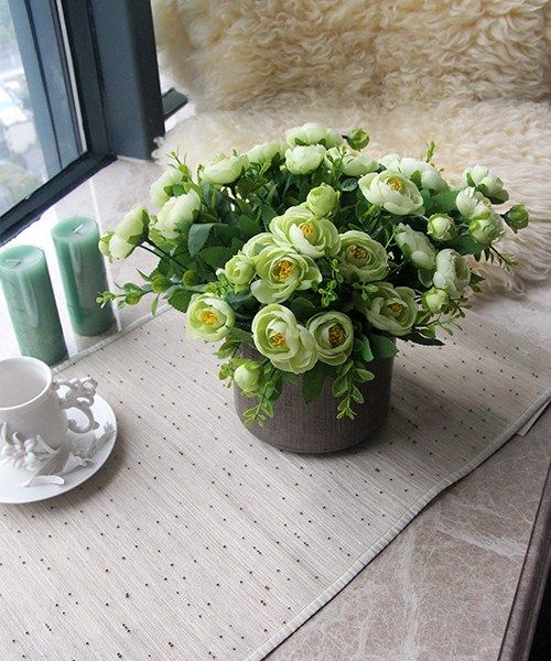 知根 仿真花茶花露莲 家居装饰花艺 客厅花高仿真绢花假花餐桌花