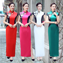 Walk Show Qipao Women 2022 New high-end performance Out of service Chinese Wind Etiquette Greeting Guests with elegant and elegant style