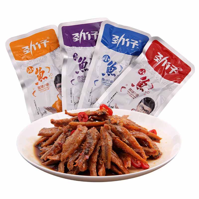 劲仔小鱼干零食香辣50包特辣正宗湖南特产麻辣美食办公室休闲批