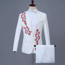 New chorus clothing men host dress stage dress embroidery embroidery middle-aged chorus performance costume