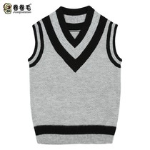 Curly hair college style childrens wool vest men and womens clothing Spring Autumn Sweater kindergarten Garden uniforms primary school uniforms