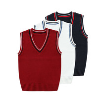 Spring and Autumn English style kindergarten uniforms primary school uniforms class uniforms winter vest vest waistcoat knitted boys sweater