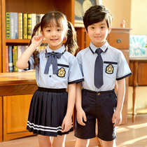 Kindergarten yuan fu suit men and childrens clothing childrens summer Korean College wind short sleeve primary and secondary school uniforms class uniform