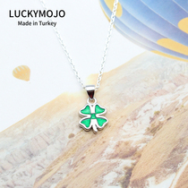 2021 New sterling silver necklace female summer Clover pendant niche design exquisite choker lucky birthday gift