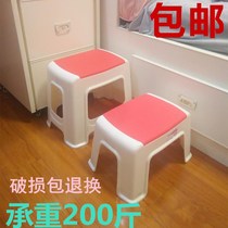 Plastic stool Dining table stool thickened cooked rubber square stool Stool Adult chair high stool Shoe stool