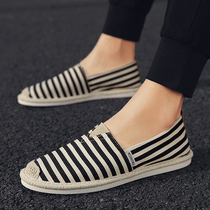 Summer mens shoes A pedal lazy tide shoes Korean version of the trend wild canvas driving leisure Doudou old Beijing cloth shoes