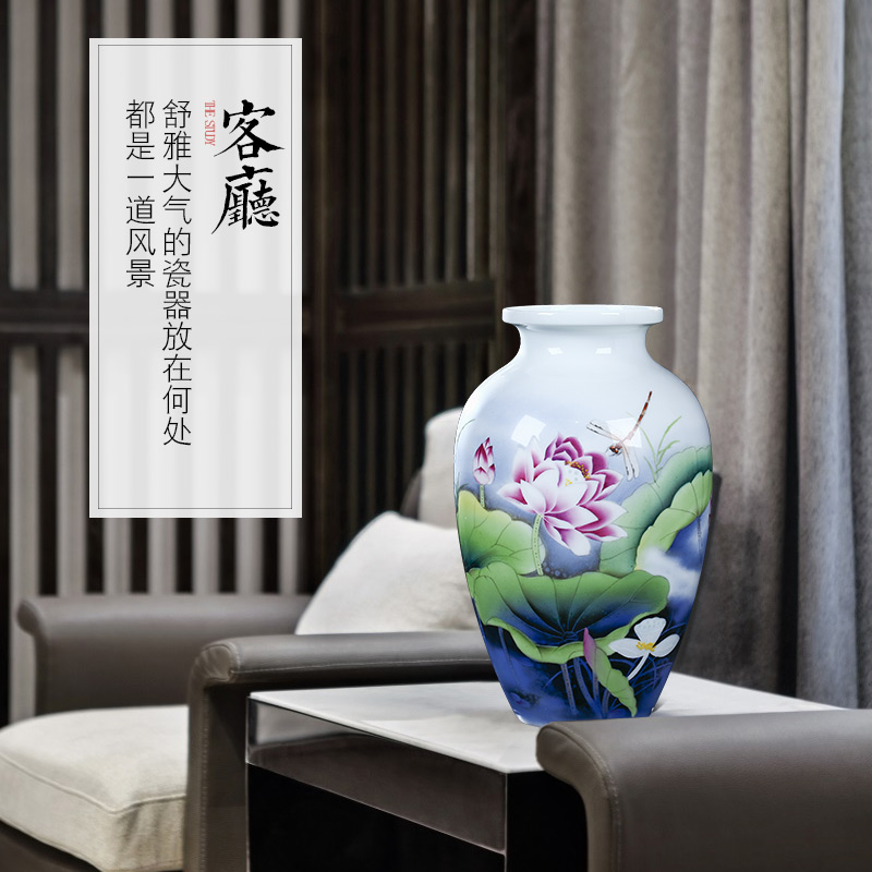 Jingdezhen ceramics vase furnishing articles flower arranging famous hand - made of office decoration of Chinese style household living room