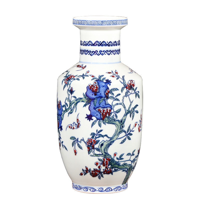 Jingdezhen ceramics hand - made live figure of blue and white porcelain vase flower arranging new Chinese archaize sitting room adornment is placed