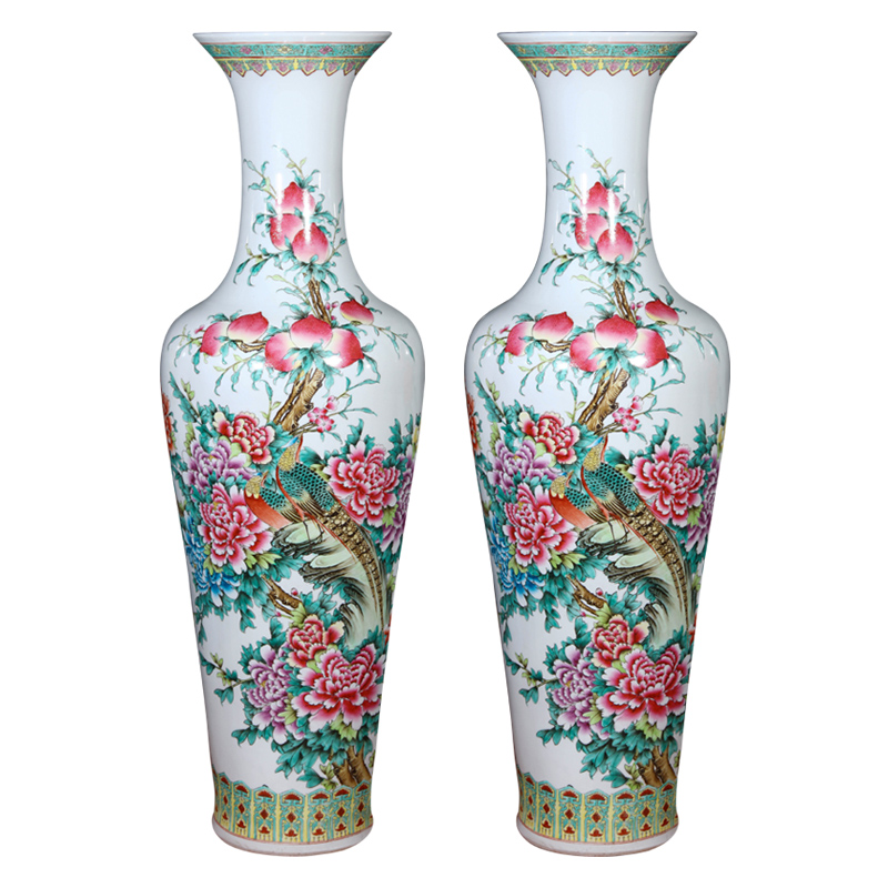 Jingdezhen ceramics hand - made landing big vase Chinese TV ark, home decoration furnishing articles to heavy large living room