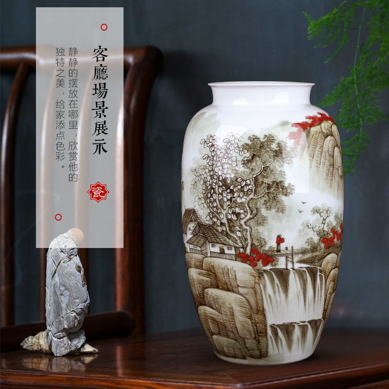 Jingdezhen ceramics famous hand - made vases, flower arranging large Chinese porcelain of sitting room home furnishing articles