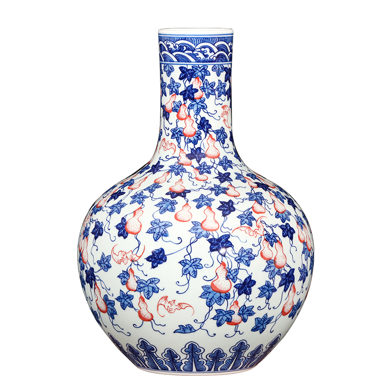 Blue and white live figure vase flower arranging Chinese jingdezhen ceramics hand - made archaize sitting room adornment is placed gifts