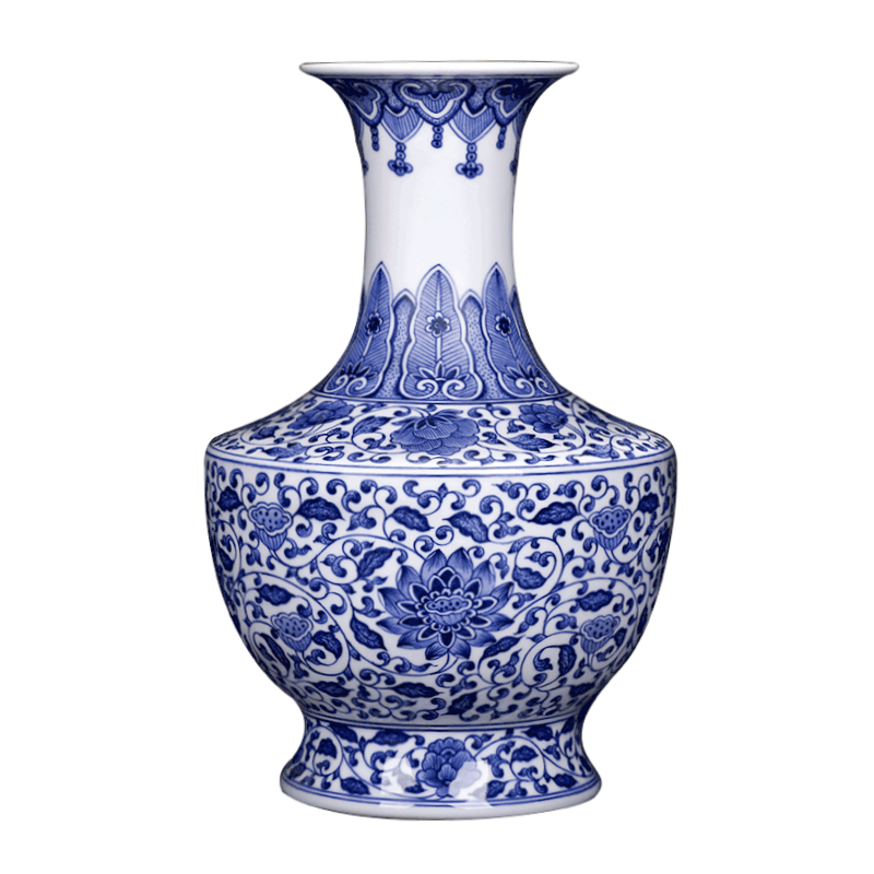 Jingdezhen ceramics imitation kangxi blue and white porcelain vases, flower arranging new Chinese style living room home furnishing articles gifts