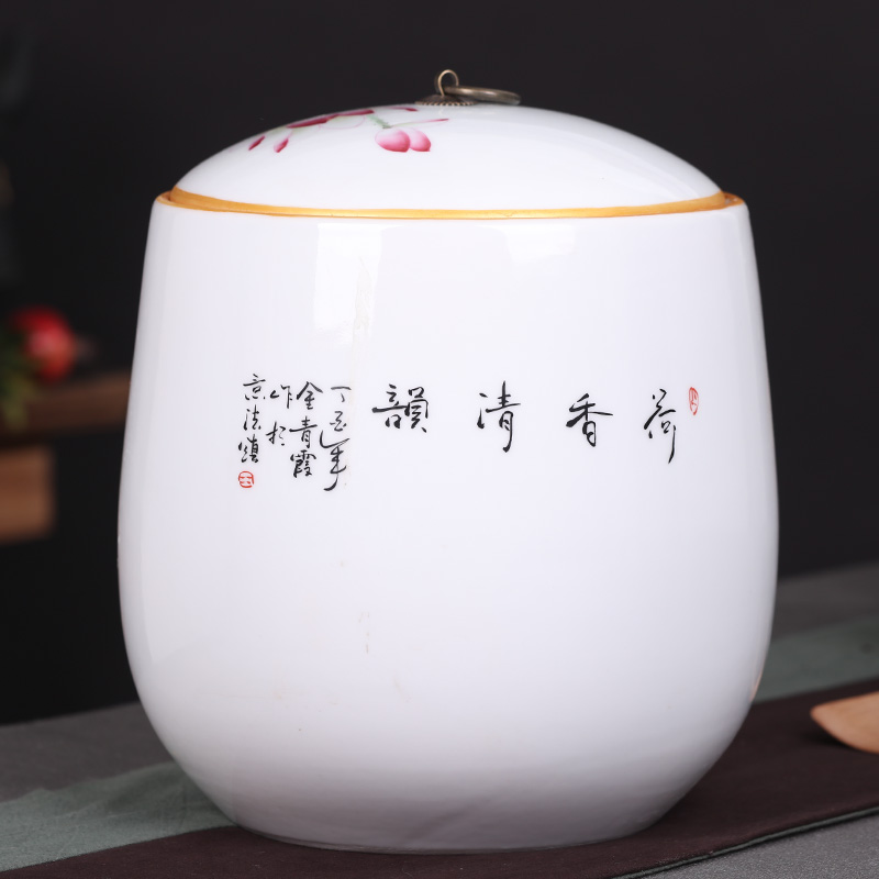 Pu 'er tea canister jingdezhen ceramic large cake receives, the seventh, peulthai the household storage tank 10 jins tea storage tanks