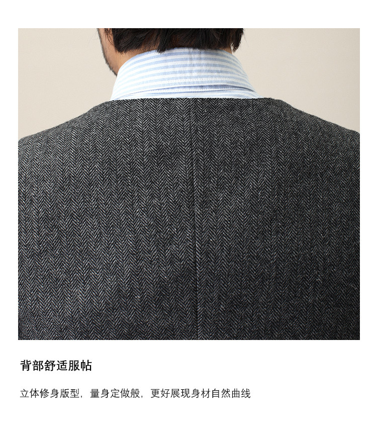 Жилеты cultum50%羊毛冬季加厚v领人字纹西装马甲男商务绅士正装西服马夹
