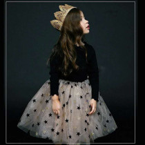 High-end customised girl dress exploits with bright sheet Stars Fluffy Dress Princess Nepotism Dress With Velvety Dress Swoon