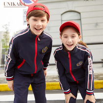 Kindergarten uniform Three-piece school uniform set Primary and secondary school students spring and autumn Games class suit Sportswear baseball suit