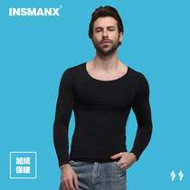 INSMANX mens shapewear long sleeves gush autumn and winter warm tight fit underwear closets waist bunch body plastic arm new