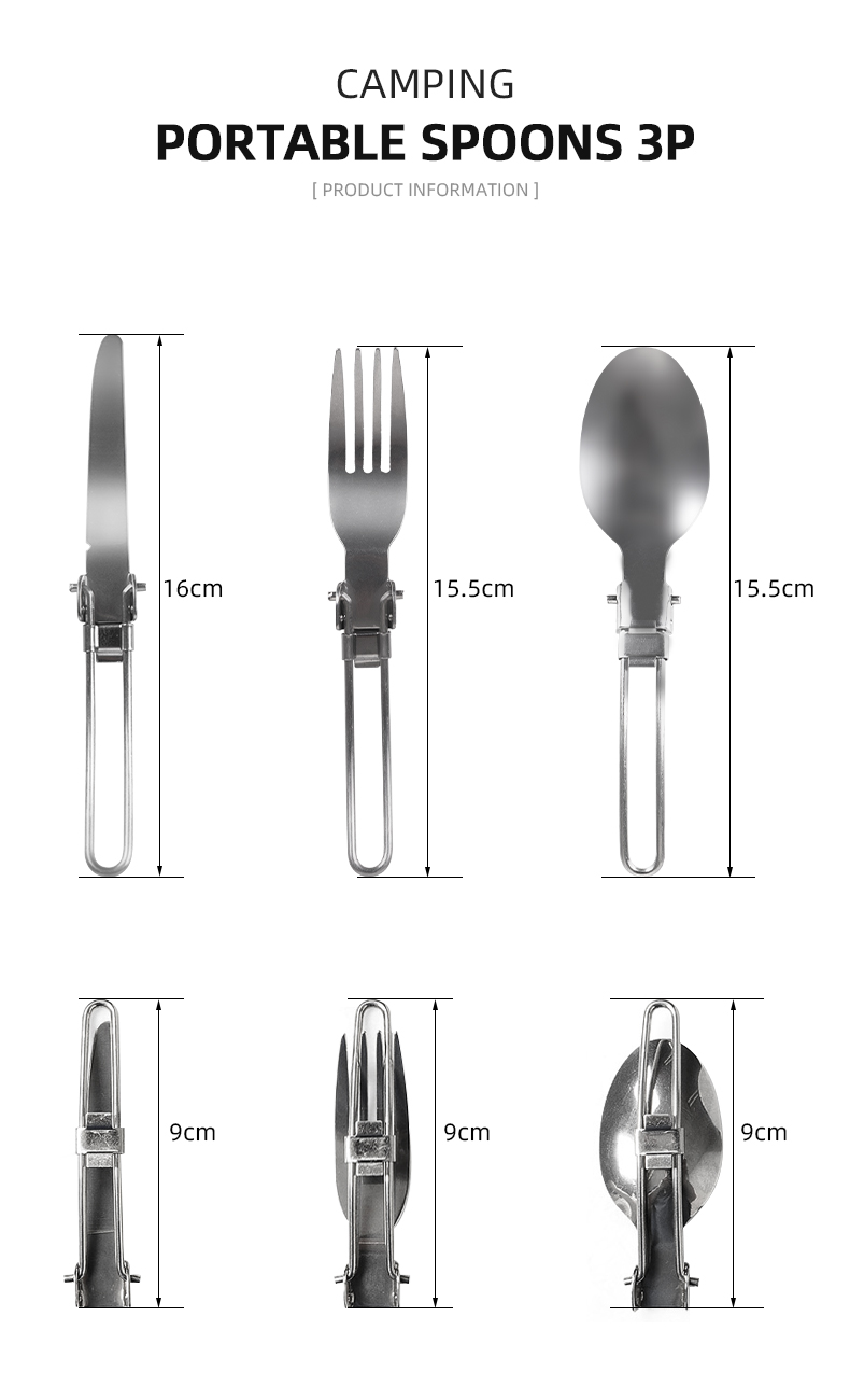 Selpa登山アウトドアピクニック折りたたみ食器ステンレス折りたたみスプーンキャンプバーベキュー携帯ナイフフォークスプーン,タオバオ代行-チャイナトレーディング