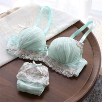 Cute girl underwear set womens thin breasts gather big breasts sweet lace bra students autumn and winter