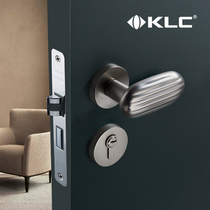 KLC Nordic door lock indoor bedroom door silent door lock modern simple solid wood split magnetic black door lock