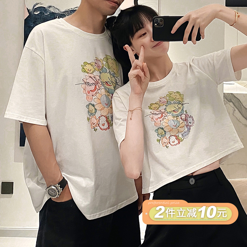 JHXC Harajuku style printed short T-shirt women's short-sleeved 2021 summer new trendy Korean version loose bottoming top