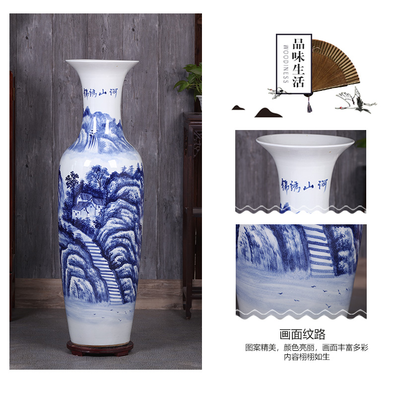 Jingdezhen porcelain ceramics of large vases, flower arranging the hotel Chinese style living room TV cabinet decorative furnishing articles