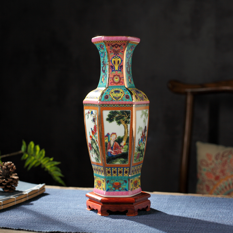 Jingdezhen ceramics vase furnishing articles of Chinese flower arranging office sitting room wine rich ancient frame TV ark, adornment