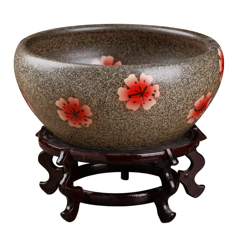 Jingdezhen ceramics aquarium hand - made sitting room desktop furnishing articles turtle tank goldfish bowl lotus lotus basin