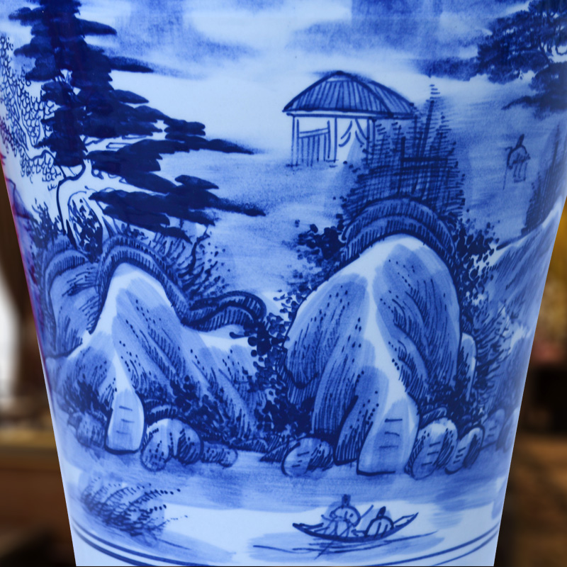 Jingdezhen high temperature hand - made ceramics sitting room of large blue and white porcelain vase decoration to the hotel lobby hall furnishing articles