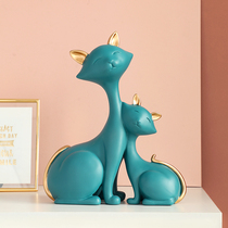 Simple Nordic style light luxury couple cat ornaments creative living room porch home decorations small furnishings wedding gifts