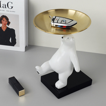 Polar bear enters the door to put the key storage ornaments Nordic simple home living room entrance shoe cabinet decorations decoration