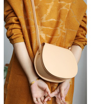 Cloth Valley Forest Womens Bull Leather Single Shoulder Inclined Cross Bag Small Round Shaped Genuine Leather Bag 100 Lap Art Retro Bag B181