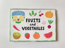 Childrens quiet book finished English Enlightenment puzzle fruit vegetable cognitive sticker book