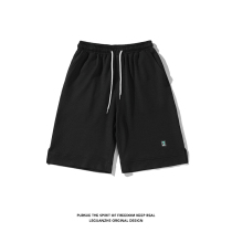 Summer Chaobots ins Black Labeling Casual Sports Shorts Male Loose large size Young outside wearing 50% large pants