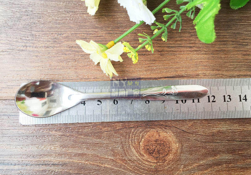 一支花短冰勺赠品勺小勺子不锈钢蜂蜜小勺12cm小调味勺