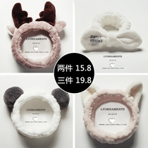 ins Korean face wash hair band personality hair band cute thick mask makeup hair band Simple Sweet headdress women