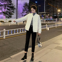 Courteson Duvet Duvet Womens Winter Collar 2021 New Korean version Short version with small loose light and thin white duck suede small