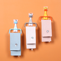 Manliang Childrens towel rack Baby cartoon Rabbit towel hanging bathroom wall-hanging free of punch and cute towel rack