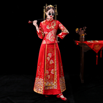 baby with the same style Xiuhe clothing bride 2021 new wedding dress Chinese wedding dress show and cabinet Red