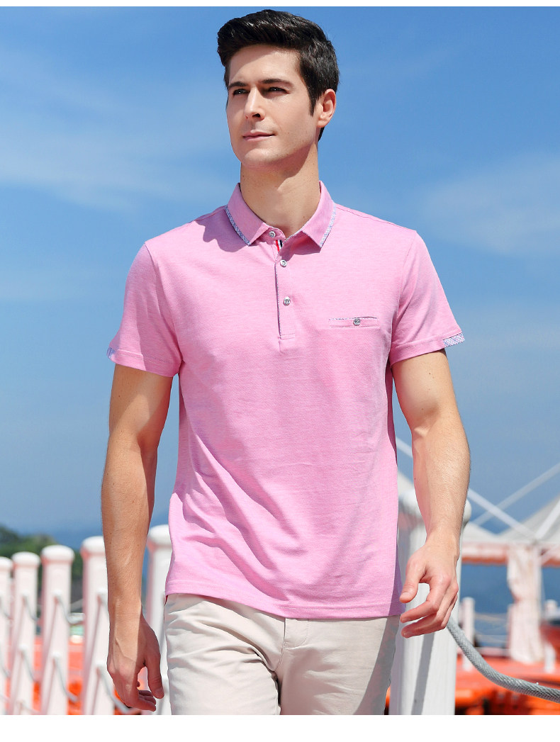 雅鹿polo衫男短袖2019夏装新款休闲爸爸上衣中年男士t恤polo衫薄_tb