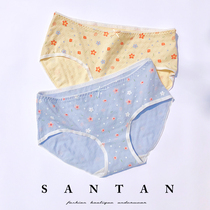 Underpants women cotton antibacterial summer breathable girl student Japanese sweet bow print small floral waist